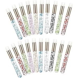 20 Stuks Wimper Shampoo Borstels Cosmetische Lash Cleaner Peel Off Remover Tool Multi Kleuren Mixen, 7 Kleur + Goud