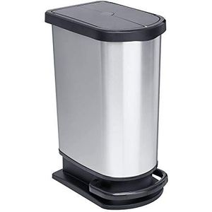 Rotho - Paso - Pedaalemmer - Zilver Metallic - 50L - BPA Vrij