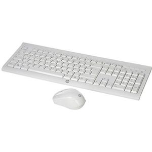 HP C2710 Bundle (M7P30AA) draadloos toetsenbord en muis (QWERTZ, 1.600 dpi, USB-dongle, 3 toetsen, scrollrad) wit