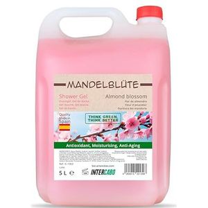 Intercabo – 5L Douchegel Amandelbloesem – Hydraterende en verzachtende body wash met natuurlijke extracten – Grote navulverpakking voor langdurig gebruik – Zachte verzorging en frisse geur