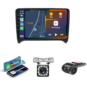 Dubbel Din Auto Stereo Compatibel Met Apple Carplay Android Auto Voor Audi TT 2006-2014 Plug En Play AM/FM Autoradio Back-up Camera, Stuurbediening, Spiegel Link(NF-7 4G WIFI 8G+256G)