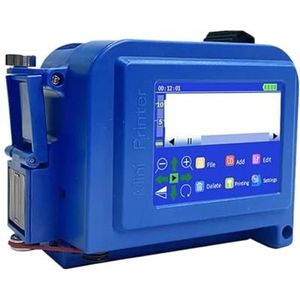 Brede codeertoepassingen 12.7/25.4mm Mini Printer Draagbare Printer QR Bar Batchcode Datum Nummer Logo Vervaldatum Handheld Inkjet printer Lichtgewicht en handig(With 2 inks-25.4mm)