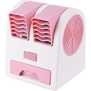Usb Mini Ventilator Luchtkoeler Desktop Ventilator Airconditioner Luchtbevochtiger Luchtreiniger Koelventilatoren For Thuiskantoor Draagbare Stille Elektrische Ventilator Gebruiksvriendelijk(Pink)