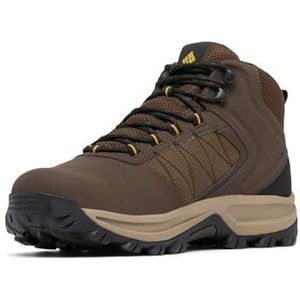 Columbia Men's Transverse Hike Waterproof, Waterproof Mid Rise Trekking and Hiking Boots, Cordovan/Golden Yellow, 8.5