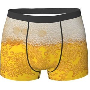 ZJYAGZX Beer Foam Print Heren Zachte Boxer Slips Shorts Viscose Trunk Pack Vochtafvoerende Heren Ondergoed, Zwart, XL