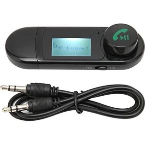 Bluetooth 5.0-zender en -ontvanger met Lcd-scherm, Bluetooth-zender voor Tv, 2-in-1 Draagbare Bluetooth-adapter voor Visualisatie, 3,5 Mm AUX-aansluiting Stereo voor Pc, Tv, Bedrade Luidspreker, Hoofd