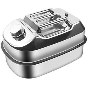 Draagbare olievaten， Motorfiets Diesel Vat 304 Roestvrij Staal Reserve Brandstoftank Horizontale Benzinekan met(20L)