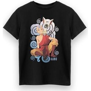 Avatar The Last Airbender jongens T-Shirt | Kinderen korte mouw zwart grafisch T-shirt | Aang Air Element Momo originele Anime Artwork kleding Top | Netflix TV Show Film Merchandise Cadeau Kleding