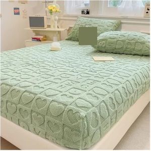 Fleece hoeslaken matrashoes, melkfleece, verdikte warme beddensprei met elastisch beddengoed (blauw, 120 x 200 x 30 cm, 1 stuk)