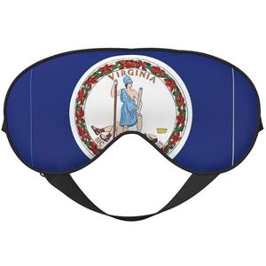 Virginia State Flag Printing Soft Eye Masker, Dubbelzijdige Zachte Oogdekking voor Slaap, Reizen, Yoga, Verstelbare Riem, Blokkeert Licht