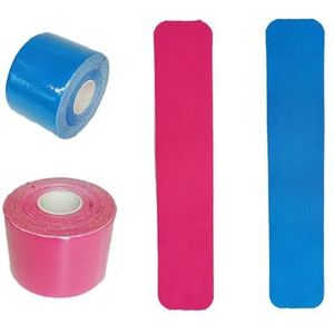 Kinesiotapes Physio Tape Sporttape Kinesiologie Tape Voorgesneden Huidvriendelijke Sport Tapes Elastische Bandage (Roodblauw)