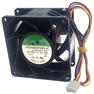 48V 22.1W inverter fan PSD4808PMBX-A 8038 8cm 4line 4pin temperature control fan