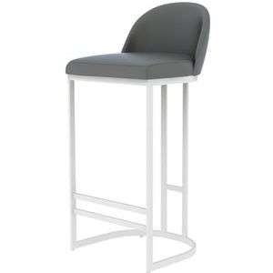 Barkrukken, Ijzeren Barstoelen, Moderne Eenvoudige Barkrukken, Leer Bekleed, Geschikt For Keukens, Lounges, Bars, Kantoren, Enz (Color : White, Size : 42x37x78cm)