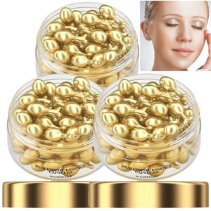 Vitamine E & hyaluronzuur anti-aging gezichtsserum capsules, hydraterend, verstevigend serum, 30 capsules tegen rimpels, donkere vlekken, droge huid, reparatie en huidbleking (3 stuks)