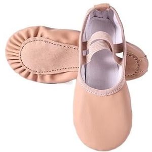 Ballet Schoenen Vrouwen Ballet Slippers voor Vrouw Danseuse PU Lederen Professionele Dansers voor Meisjes Kinderen Zachte Zool Kinderen Peuter Dansschoenen, Gratis Lace Volledige Zool, 26 EU