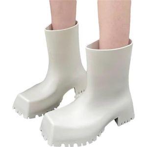 Regenlaarzen Laarzen Vrouwen Slip-On Enkellaarzen Mode Platform Korte Schoenen Antislip Waterdichte Laarzen Voor Vrouwen Regen Booties