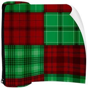 Potlood Case Pen Tas Houder met Rits Coin Organizer Tassen Make-up Cosmetische Pouch voor Vrouwen Tiener Meisjes Jongens Kinderen, Flanel Rood Groen Plaid Textuur Vector