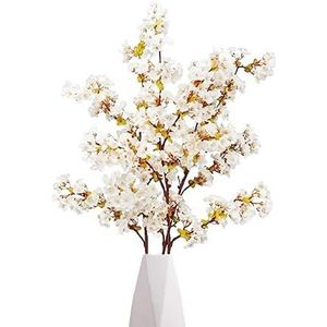 Kunstbloemen - Kersenbloesemtakken - Wit - 90 cm - 3 Stuks
