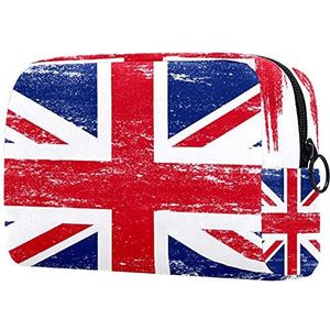 Toilettas Cosmetische Reizen Make-up Organizer Wash Bag Pouch met Rits UK British Union Jack voor Reizen Accessoires Essentials, multi 1, 7.3x3x5.1in, Schoonheid Case