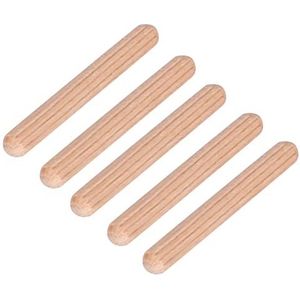 50 STUKS Houten Paspennen Houten Deuvel Set M6×30mm Ronde Gekarteld Hardhout Gegroefde Schroef, Sleutel