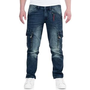 TimeZone RogerTZ Roger Cargobroek voor heren, casual modern, Light Royal Wash, 30W / 30L