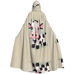 ZISHAK Schattige witte koe verleidelijke volwassen mantel met capuchon voor Halloween en feestjes - vampier cape-chique damesgewaden, capes