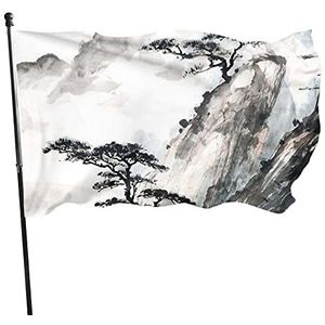 Tuinvlag 90 x 150 cm, Chinese stijl kunst indoor vlag vervagende werfvlaggen lichtgewicht buiten/binnen vlag, voor carnaval, tuin, feesten