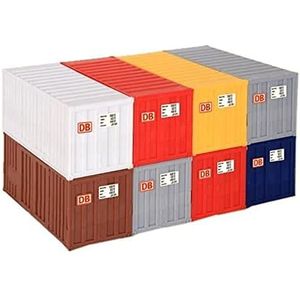 Kibri 10924 - H0 20 voet container 8 stuks per verpakking.