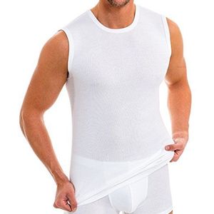 HERMKO 3040 Tanktop voor heren, verpakking van 3 stuks, met ronde hals, van 100% biologisch katoen, wit, S