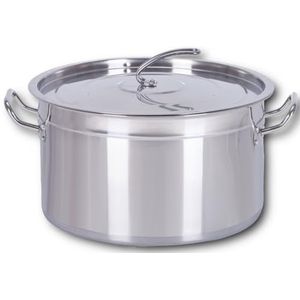 Euro Tische Gastronomie kookpan soeppan - 30 tot 100 liter roestvrij staal kookpannen - ideaal geschikt voor alle soorten fornuizen en grote keukens - Gastro pannenset (30 L)