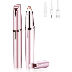 Gezichtshaarverwijderaar voor vrouwen, pijnvrije ontharing, gezichtsepilator, USB, elektrische ontharing voor lichaam, gezichtshaar, lippen en kin (champagnegoud)