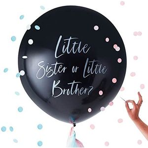 Ginger Ray Kleine broer of kleine zuster Geslacht onthult partij ballon, blauw, roze, 36 inch