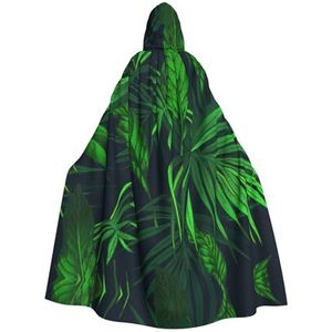 EdWal Groene Tropische Plant Print Unisex Hooded Mantel, Cosplay Heks Mantel, Volwassen Vampieren Cape, Carnaval Feestbenodigdheden