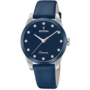 Festina Dames analoog kwarts horloge met lederen armband F20473/2