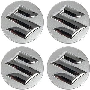 SJZZJMZ 4 stuks auto wielnaafdoppen voor Suzuki Swift SX4 S-Cross Ignis Vitara Solio Bandit Swace 54mm auto wielnaafdoppen vervangende naafdoppen stickers C