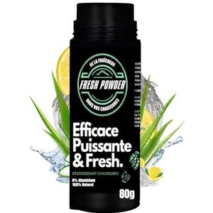 VOETGEUR DEODORISER - Citroen - Verwijdert voetengeur - Neutraliseert geur en vocht - Natuurlijk wit poeder - Langdurige werking - Made in France by Fresh Powder