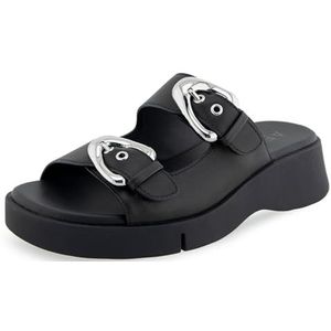 Aerosoles Faith Slide sandaal voor dames, zwart leer, 5 UK