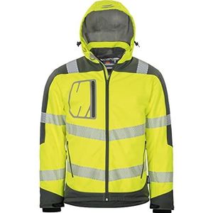 Vizwell Winter Softshell Jacket Waarschuwing Jas Winterjas Lichtgeel-Grijs (XL), lichtgeel-grijs, S-5XL