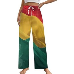 Guyana Vlag Dames Lounge Broek Pyjama Broek Print Pyjama Bottoms Pjs Broek Nachtkleding met Trekkoord 3XL