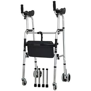 Opvouwbare aluminium rollende rollators met zitting, in hoogte verstelbare rechtopstaande rollator met armsteunkussen, voor beperkte mobiliteit met een handicap Decoration