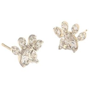 Damesmode kat Paw voetafdruk Stud Earrings Stud Earrings romantische Rose goud kleine Earring Stud creatieve charmante Piercing Earring sieraden
