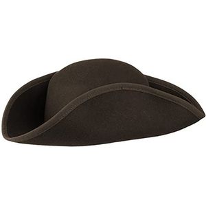 Lipodo Driepunter Wolvilthoed Dames/Heren - Made in Italy hoed wollen met paspelrand voor Zomer/Winter - S (55-56 cm) bruin