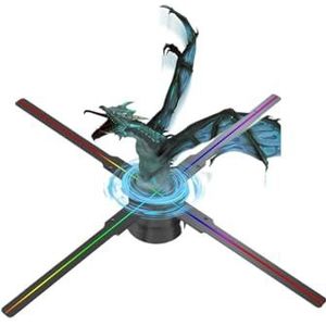 18,1 inch / 46 cm 3D-hologramventilator, 528 led-kralen in 4 ventilatorbladen holografische projector door TF-kaart, Halloween
