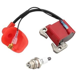 Motorfiets Ontstekingsbobine Prestaties Rode ONTSTEKINGSSPOEL Voor 43cc 47cc 49cc Mini Quad Pocket Dirt Bike ATV 2-takt Motoronderdeel Met Bougie Schakelbobine(Spark Plug Coil red)