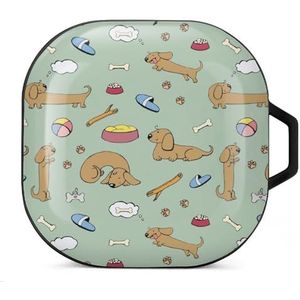 Lazy Dogs And Equipment Earbuds Case Compatibel met Samsung Hard Shell Beschermhoes Zwart-Stijl