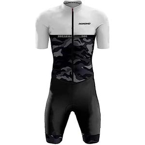 MTB triatlon tri-pak voor heren, korte mouwen, sneldrogend fietsskinsuit, voor fietstraining, racefiets, top, fietskleding Pro tricuit und triatlon (TYP-2, L)
