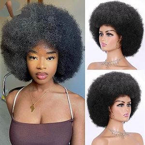 Hoge Bladerdeeg Afro Pruik Korte Kinky Krullend Pruik Met Zwart Natuurlijke Ombre Synthetisch Haar for Vrouwen Party Dance vrouwelijke Bob Pruiken (Size : 1 PC, Kleur : 1-30-33_14INCHES)
