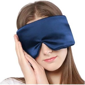 2 stuks zijden satijnen slaapmasker oogmasker oogmasker blokkerende licht oogmasker dekking schaduw reizen ontspannen ooglapje vrouwen mannen hulp voor slaap (donkerblauw)