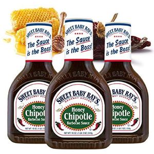 Sweet BABY RAY'S® | BBQ saus [Honey Chipotle] | 3-pack (3 x 425 ml) originele Amerikaanse barbecuesaus | USA grillsaus met rokerige, smoke smaak