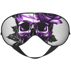 Paarse Roos En Schedel Print Comfortabele Slaap Oogmasker Mannen Vrouwen Lichtgewicht Reizen Nap Meditatie Yoga Werk